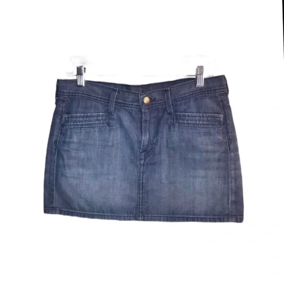 COH Women’s medium blue denim mini skirt with pockets in size 28 or 6 in EUC - Picture 1 of 11